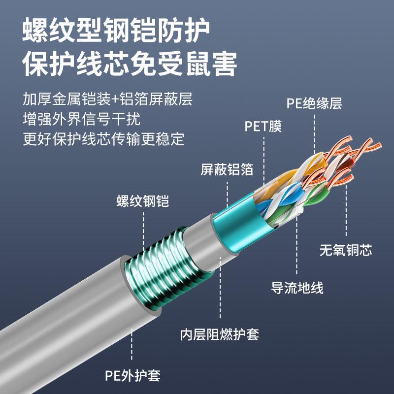 钢带铠装(防鼠咬)超五类屏蔽网线:高性能防护与多场景应用解析 钢带铠装(防鼠咬)超五类屏蔽网线:高性能防护与多场景应用解析