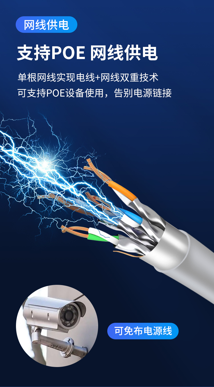 安普超六类双屏蔽网线FTP CAT6A0.58±0.02mm纯铜工程网络监控线
