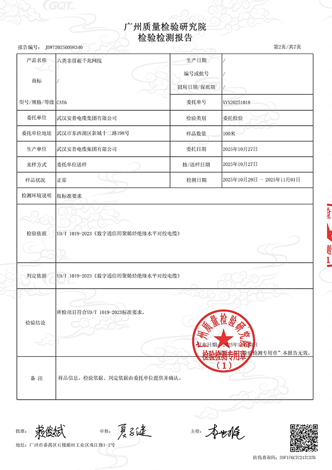 六类非屏蔽千兆网线